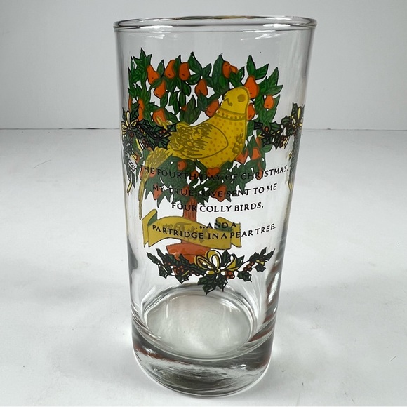 Vintage 12 Days of Christmas 4th Day Glass Tumbler - Picture 8 of 9